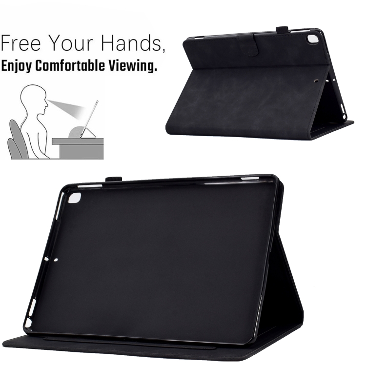 For iPad 10.2 / Air 10.5 2019 Embossed Smile Flip Tablet Leather Smart Case(Black) For iPad 10.2 / Air 10.5 2019 Embossed Smile Flip Tablet Leather Smart Case(Black)