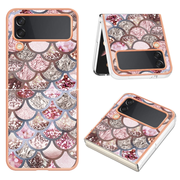 For Samsung Galaxy Z Flip4 Electroplating IMD TPU Phone Case with Ring(Pink Scales) For Samsung Galaxy Z Flip4 Electroplating IMD TPU Phone Case with Ring(Pink Scales)