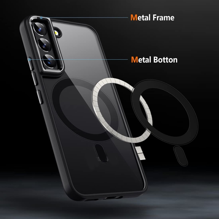 For Samsung Galaxy S22 5G Acrylic PC MagSafe Phone Case(Black) For Samsung Galaxy S22 5G Acrylic PC MagSafe Phone Case(Black)