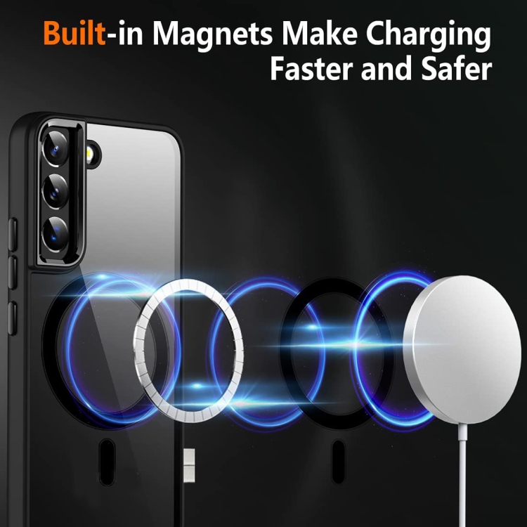 For Samsung Galaxy S22 5G Acrylic PC MagSafe Phone Case(Black) For Samsung Galaxy S22 5G Acrylic PC MagSafe Phone Case(Black)