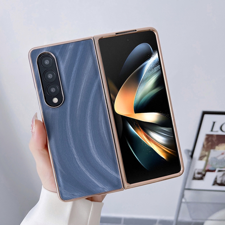 For Samsung Galaxy Z Fold4 Nano Electroplating Protective Phone Case(Ice Crystal Blue)