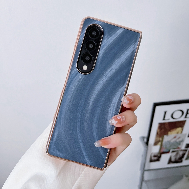 For Samsung Galaxy Z Fold4 Nano Electroplating Protective Phone Case(Ice Crystal Blue)