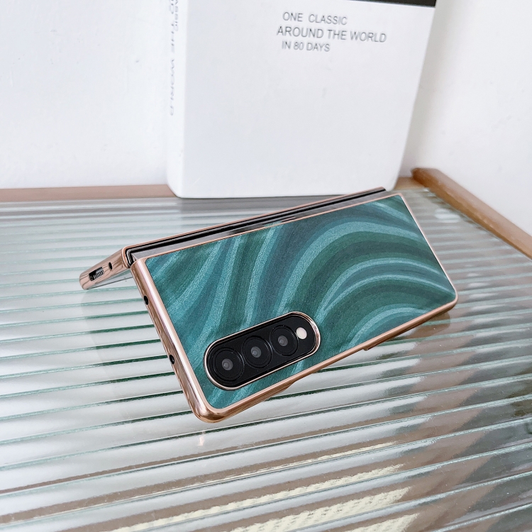 For Samsung Galaxy Z Fold4 Nano Electroplating Protective Phone Case(Ice Crystal Blue)