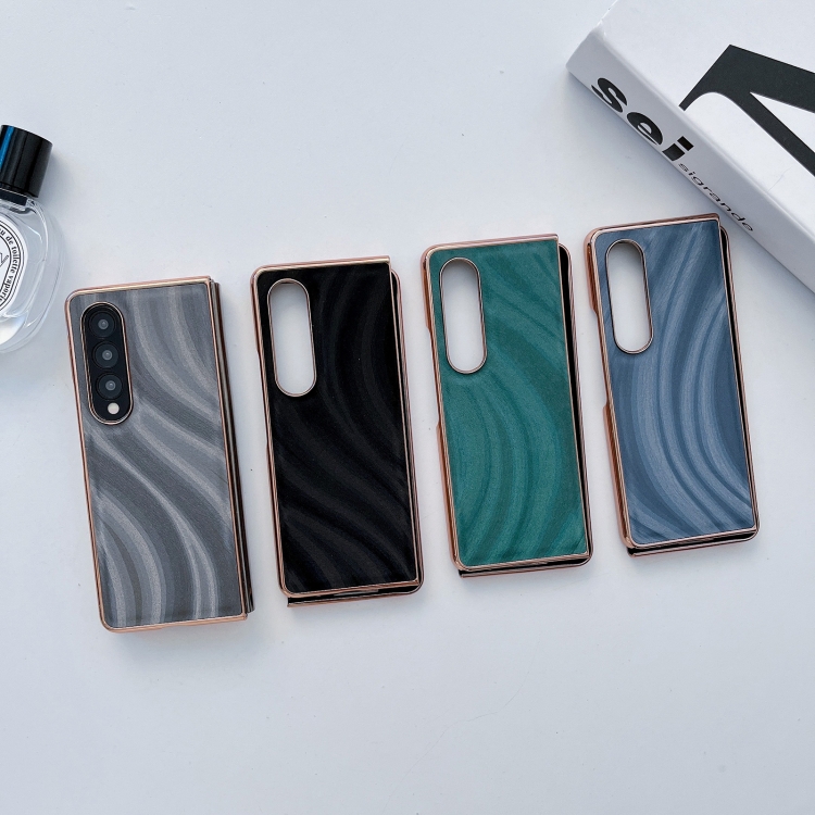 For Samsung Galaxy Z Fold4 Nano Electroplating Protective Phone Case(Ice Crystal Blue)