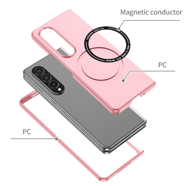 For Samsung Galaxy Z Fold4 Magsafe Magnetic Folding PC Phone Case(Pink) For Samsung Galaxy Z Fold4 Magsafe Magnetic Folding PC Phone Case(Pink)