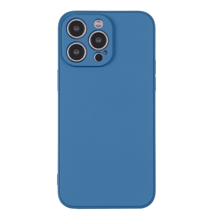 For iPhone 14 Pro Silicone Phone Case with Wrist Strap(Blue) For iPhone 14 Pro Silicone Phone Case with Wrist Strap(Blue)