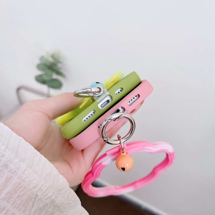 For iPhone 13 Pro Max Wave Edge Heart Silicone Phone Case with Wristband(Green) For iPhone 13 Pro Max Wave Edge Heart Silicone Phone Case with Wristband(Green)