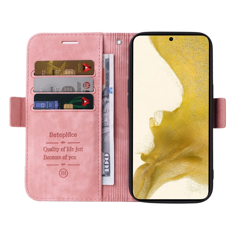 For Samsung Galaxy S22+ 5G BETOPNICE Dual-side Buckle Leather Phone Case(Pink) For Samsung Galaxy S22+ 5G BETOPNICE Dual-side Buckle Leather Phone Case(Pink)