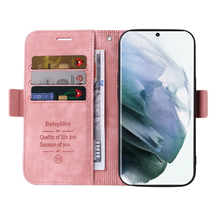 For Samsung Galaxy S22 Ultra 5G BETOPNICE Dual-side Buckle Leather Phone Case(Pink) For Samsung Galaxy S22 Ultra 5G BETOPNICE Dual-side Buckle Leather Phone Case(Pink)