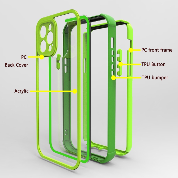 For iPhone 14 Pro Acrylic + TPU Shockproof Phone Case(Grass Green) For iPhone 14 Pro Acrylic + TPU Shockproof Phone Case(Grass Green)