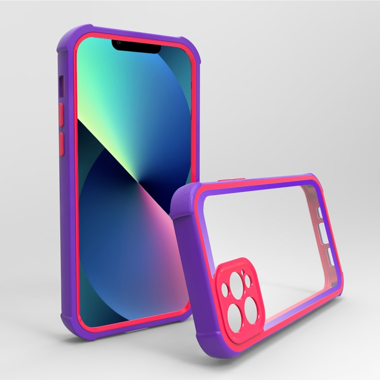 For iPhone 11 Acrylic + TPU Shockproof Phone Case(Blue Purple + Rose Red) For iPhone 11 Acrylic + TPU Shockproof Phone Case(Blue Purple + Rose Red)