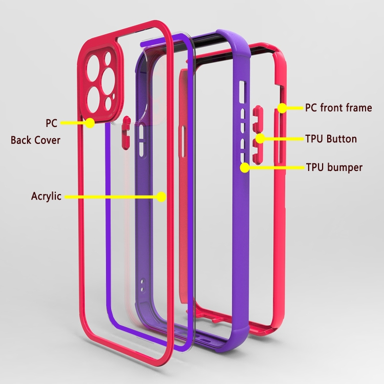 For iPhone 11 Acrylic + TPU Shockproof Phone Case(Blue Purple + Rose Red) For iPhone 11 Acrylic + TPU Shockproof Phone Case(Blue Purple + Rose Red)