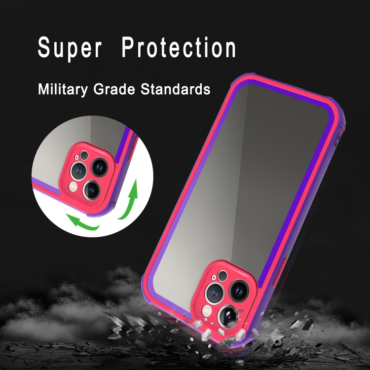 For iPhone 11 Acrylic + TPU Shockproof Phone Case(Blue Purple + Rose Red) For iPhone 11 Acrylic + TPU Shockproof Phone Case(Blue Purple + Rose Red)
