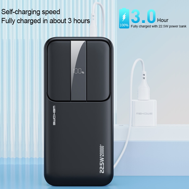 WEKOME WP-301 Gonen Series 10000mAh LED Display Fast Charging Power Bank(White) - B4