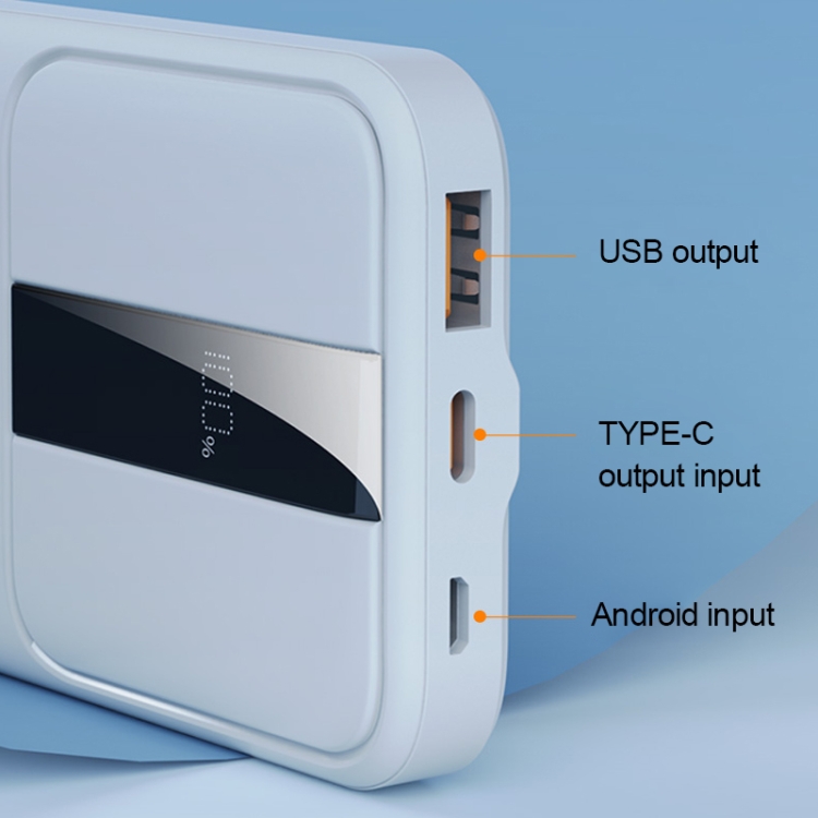 WEKOME WP-301 Gonen Series 10000mAh LED Display Fast Charging Power Bank(White) - B6