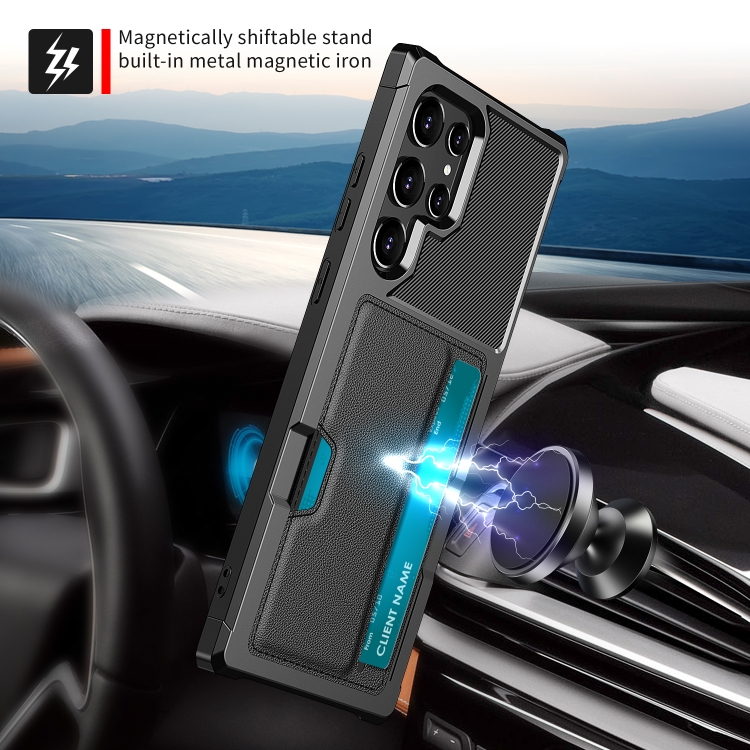For Samsung Galaxy S22 Ultra 5G ZM02 Card Slot Holder Phone Case(Black) For Samsung Galaxy S22 Ultra 5G ZM02 Card Slot Holder Phone Case(Black)