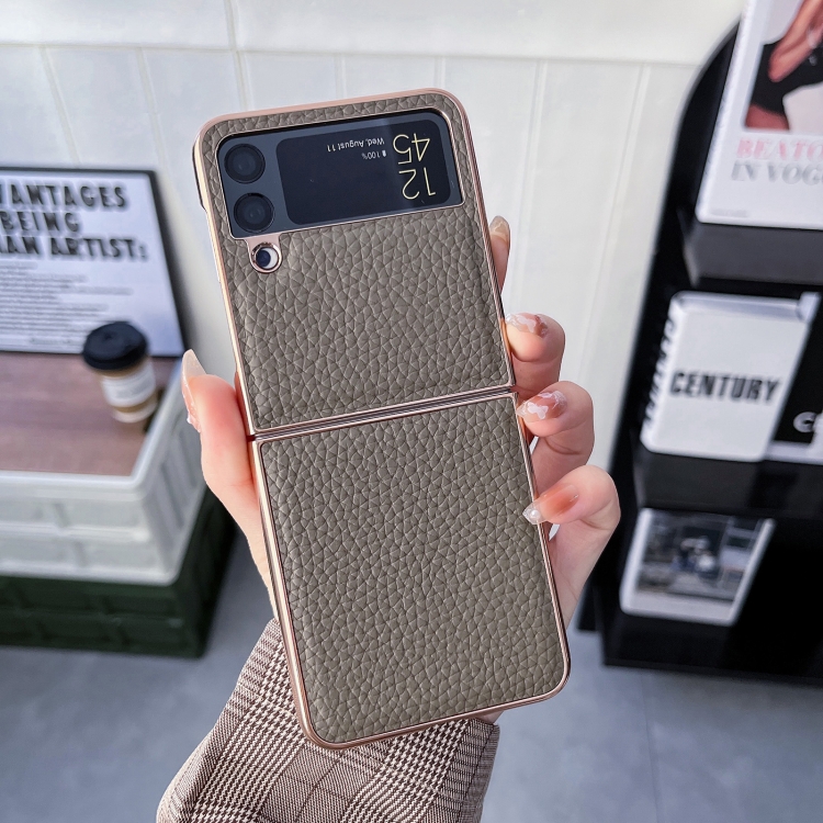 For Samsung Galaxy Z Flip4 Star Series Nano Electroplating PU Phone Case(Elephant Grey) For Samsung Galaxy Z Flip4 Star Series Nano Electroplating PU Phone Case(Elephant Grey)