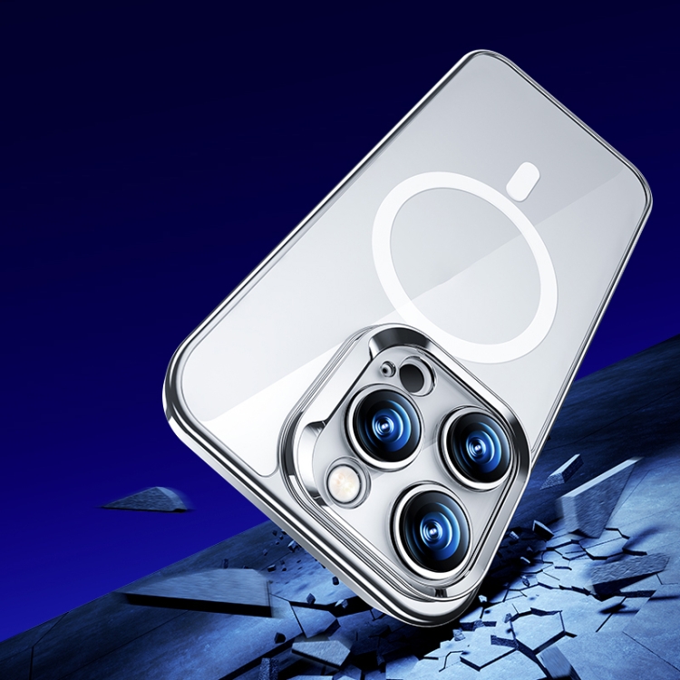 For iPhone 14 Plus Benks MagSafe Magnetic Electroplated Glass Phone Case(Silver) For iPhone 14 Plus Benks MagSafe Magnetic Electroplated Glass Phone Case(Silver)