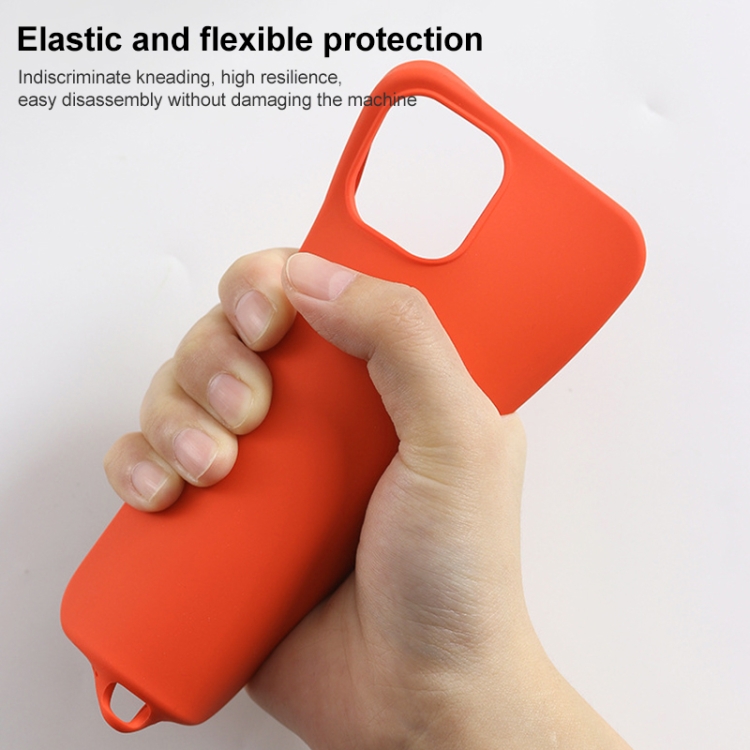For iPhone 14 Solid Silicone Phone Case(Orange) For iPhone 14 Solid Silicone Phone Case(Orange)