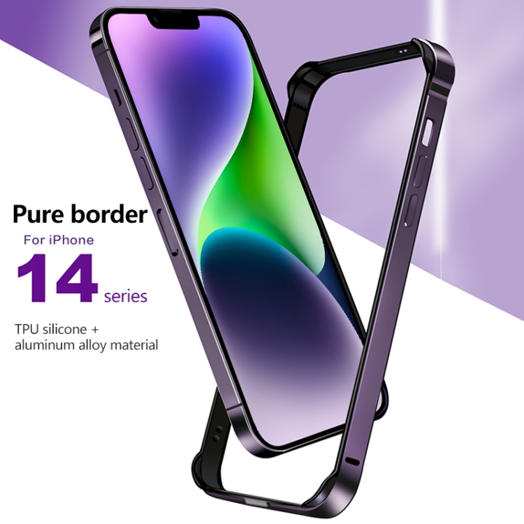 For iPhone 14 TPU + Aluminum Alloy Frame Phone Case(Black) For iPhone 14 TPU + Aluminum Alloy Frame Phone Case(Black)