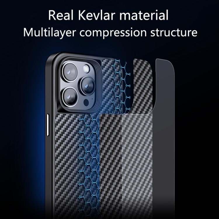 For iPhone 14 Pro Max wlons Magsafe Carbon Fiber Kevlar TPU Phone Case(Black) For iPhone 14 Pro Max wlons Magsafe Carbon Fiber Kevlar TPU Phone Case(Black)