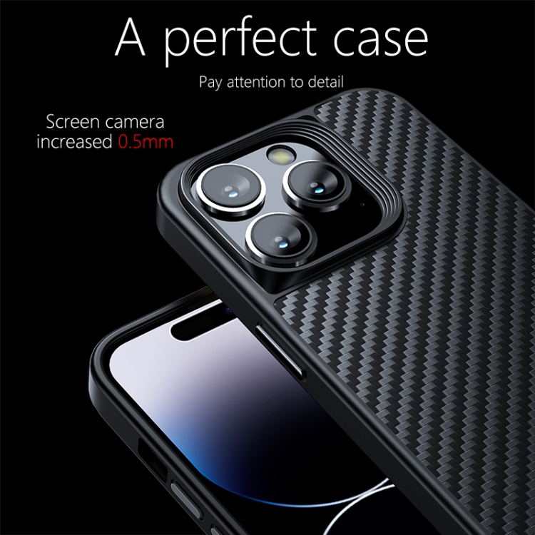 For iPhone 14 Pro Max wlons Magsafe Carbon Fiber Kevlar TPU Phone Case(Black) For iPhone 14 Pro Max wlons Magsafe Carbon Fiber Kevlar TPU Phone Case(Black)