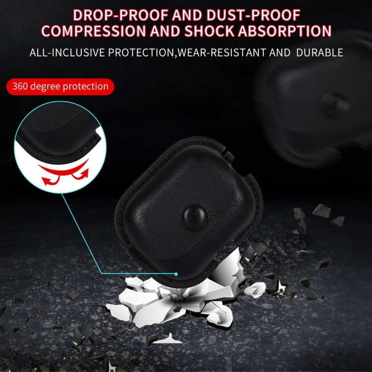 For AirPods Pro 2 Litchi Texture PU Leather Earphone Protective Case with Hook(Black) For AirPods Pro 2 Litchi Texture PU Leather Earphone Protective Case with Hook(Black)