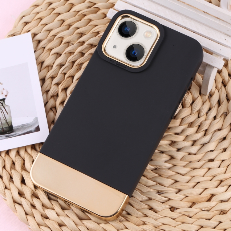 For iPhone 14 Plus TPU + Electroplated PC Phone Case(Black) For iPhone 14 Plus TPU + Electroplated PC Phone Case(Black)