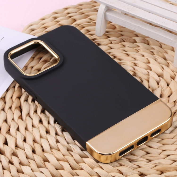 For iPhone 14 Plus TPU + Electroplated PC Phone Case(Black) For iPhone 14 Plus TPU + Electroplated PC Phone Case(Black)