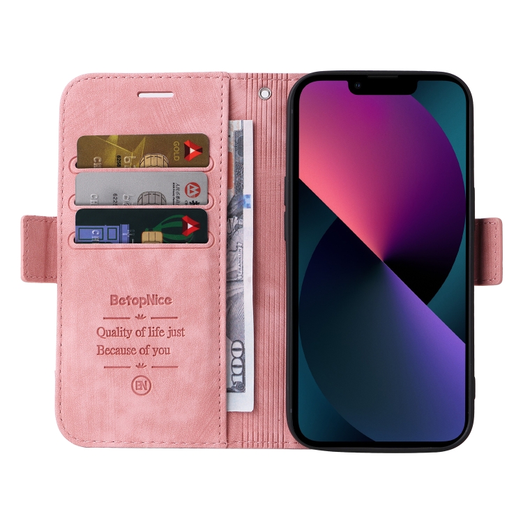 For iPhone 13 mini BETOPNICE Dual-side Buckle Leather Phone Case(Pink) For iPhone 13 mini BETOPNICE Dual-side Buckle Leather Phone Case(Pink)