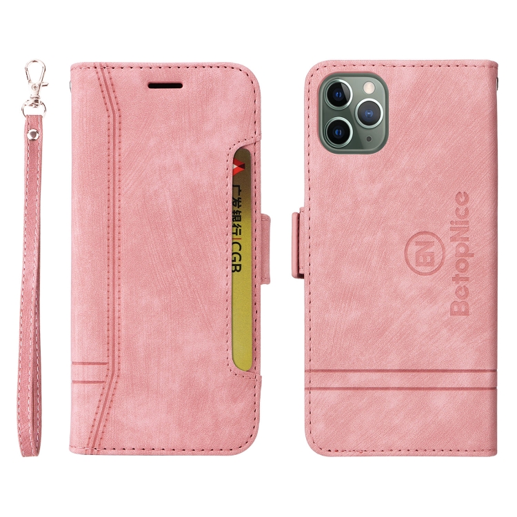 For iPhone 11 Pro BETOPNICE Dual-side Buckle Leather Phone Case(Pink) For iPhone 11 Pro BETOPNICE Dual-side Buckle Leather Phone Case(Pink)