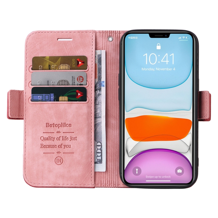 For iPhone 11 Pro BETOPNICE Dual-side Buckle Leather Phone Case(Pink) For iPhone 11 Pro BETOPNICE Dual-side Buckle Leather Phone Case(Pink)
