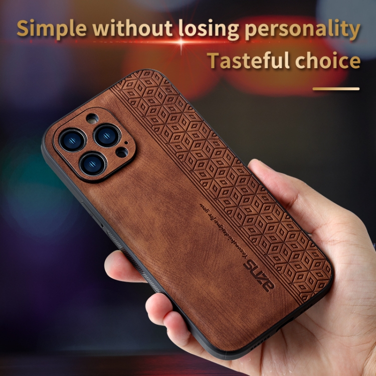 For iPhone 14 Pro AZNS 3D Embossed Skin Feel Phone Case(Black) For iPhone 14 Pro AZNS 3D Embossed Skin Feel Phone Case(Black)