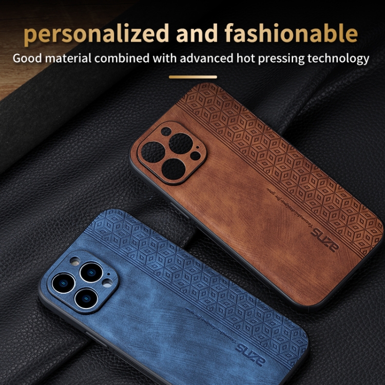 For iPhone 14 Pro AZNS 3D Embossed Skin Feel Phone Case(Black) For iPhone 14 Pro AZNS 3D Embossed Skin Feel Phone Case(Black)