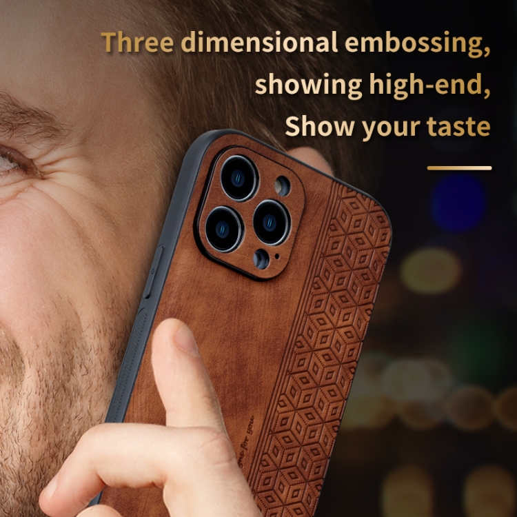 For iPhone 14 Pro AZNS 3D Embossed Skin Feel Phone Case(Black) For iPhone 14 Pro AZNS 3D Embossed Skin Feel Phone Case(Black)