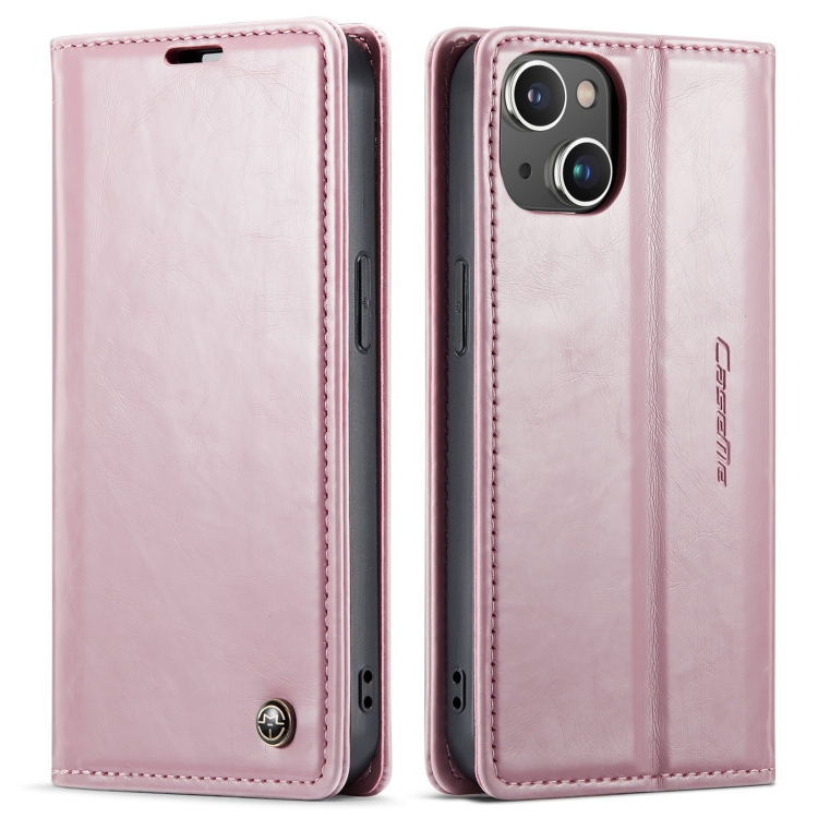 For iPhone 13 CaseMe 003 Crazy Horse Texture Leather Phone Case(Rose Gold) For iPhone 13 CaseMe 003 Crazy Horse Texture Leather Phone Case(Rose Gold)