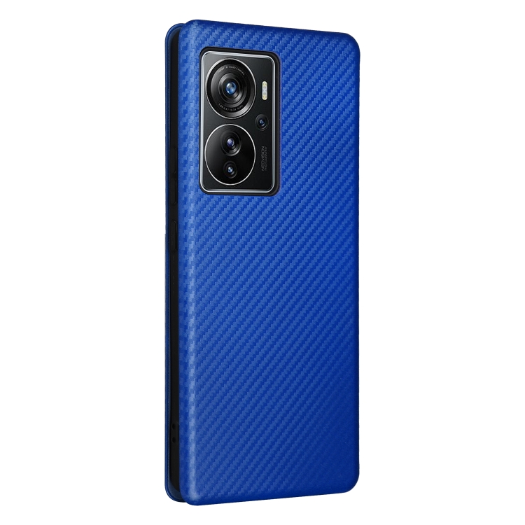 For Honor Magic6 Lite 5G Carbon Fiber Leather Phone Case with Card Slots -  Blue Wholesale
