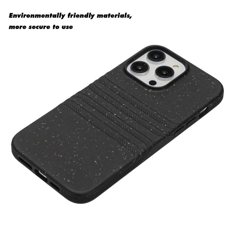For iPhone 14 Pro Wheat Straw Material Degradable TPU Phone Case(Black) For iPhone 14 Pro Wheat Straw Material Degradable TPU Phone Case(Black)