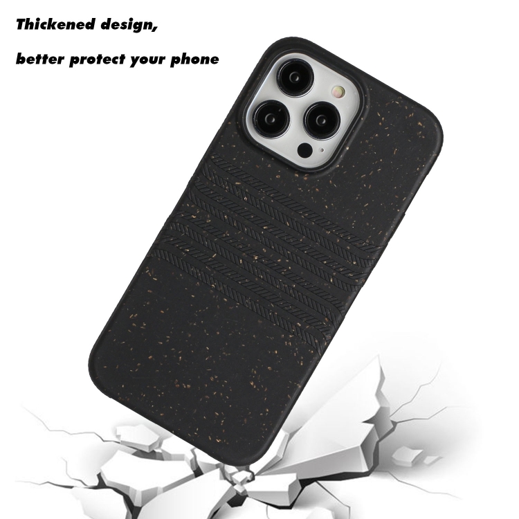 For iPhone 14 Pro Wheat Straw Material Degradable TPU Phone Case(Black) For iPhone 14 Pro Wheat Straw Material Degradable TPU Phone Case(Black)