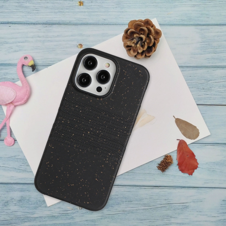 For iPhone 14 Pro Wheat Straw Material Degradable TPU Phone Case(Black) For iPhone 14 Pro Wheat Straw Material Degradable TPU Phone Case(Black)