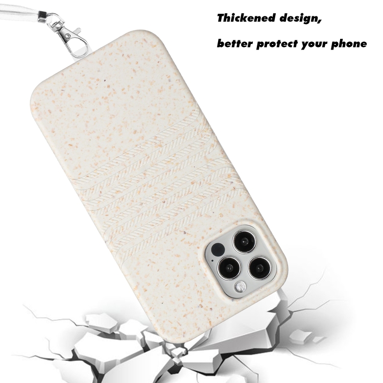 For iPhone 11 Pro Wheat Straw Material Degradable TPU Phone Case with Lanyard(White) For iPhone 11 Pro Wheat Straw Material Degradable TPU Phone Case with Lanyard(White)