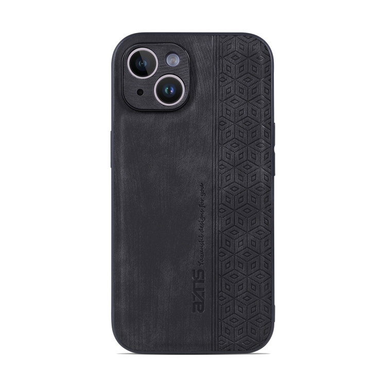 For iPhone 14 Plus AZNS 3D Embossed Skin Feel Phone Case(Black) For iPhone 14 Plus AZNS 3D Embossed Skin Feel Phone Case(Black)