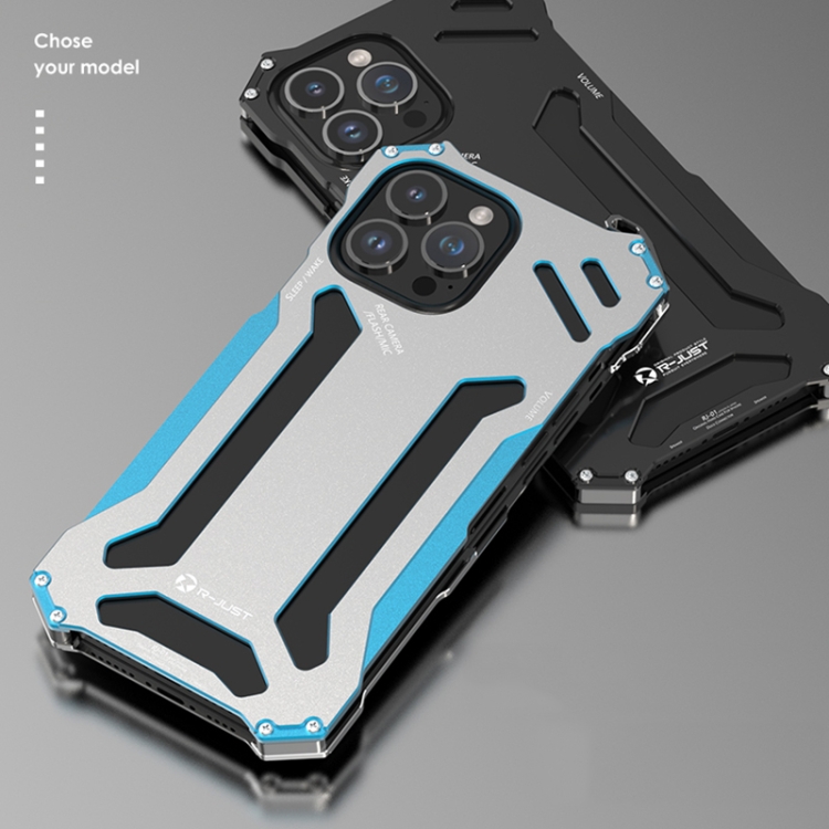 For iPhone 14 R-JUST RJ17 Shockproof Armor Metal Phone Case(Black) For iPhone 14 R-JUST RJ17 Shockproof Armor Metal Phone Case(Black)