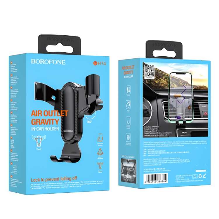 Borofone BH74 Rock Air Outlet Gravity Car Holder(Black) Borofone BH74 Rock Air Outlet Gravity Car Holder(Black)
