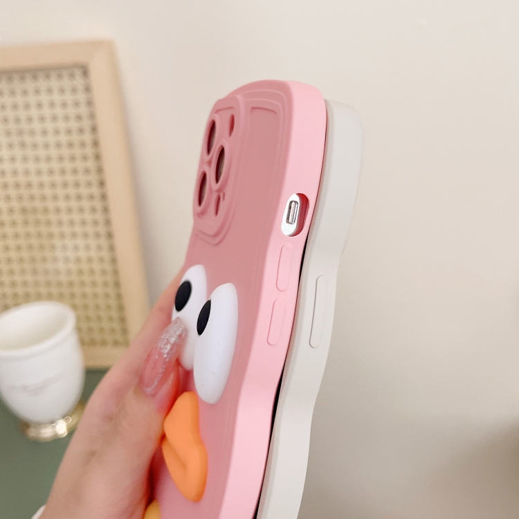 For iPhone 14 Wave Edge Big Duck Silicone Phone Case with Wristband(Black) For iPhone 14 Wave Edge Big Duck Silicone Phone Case with Wristband(Black)