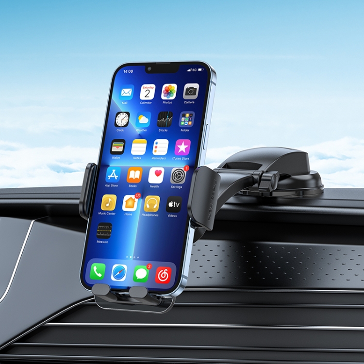 hoco CA118 Delicate Press Type Center Console Car Holder(Black) hoco CA118 Delicate Press Type Center Console Car Holder(Black)