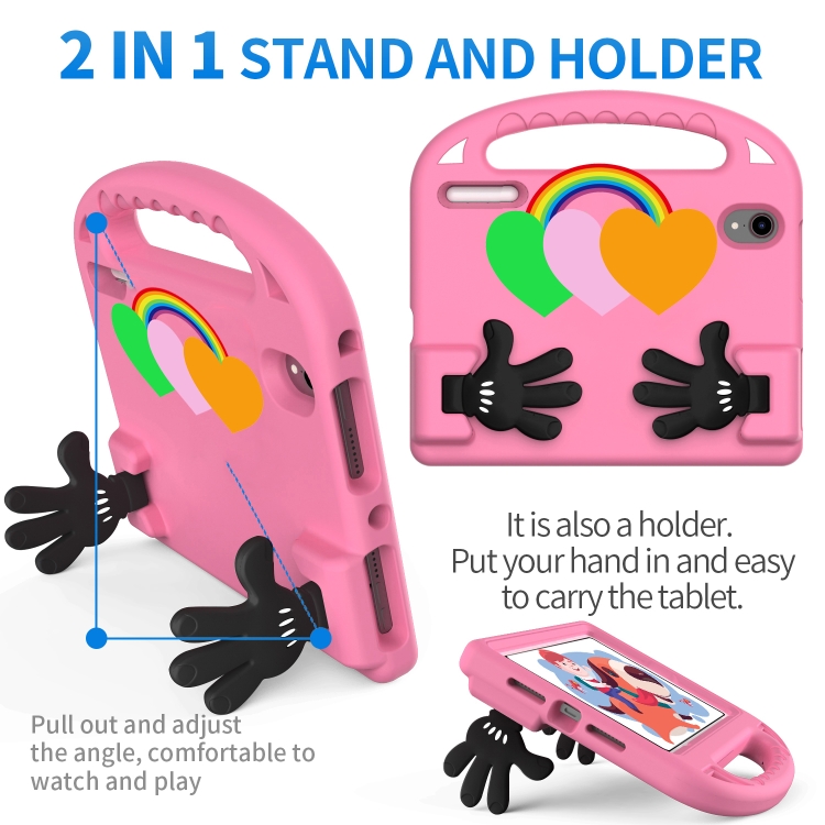 For iPad mini 2024 / mini 6 Love Small Palm Holder EVA Tablet Case(Pink)