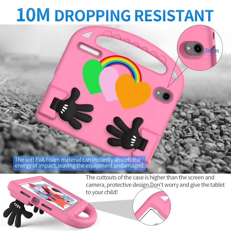For iPad mini 2024 / mini 6 Love Small Palm Holder EVA Tablet Case(Pink)