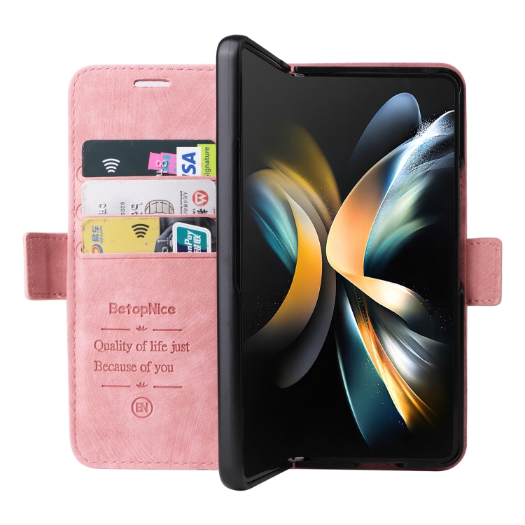 For Samsung Galaxy Z Fold4 BETOPNICE Dual-side Buckle Leather Phone Case(Pink) For Samsung Galaxy Z Fold4 BETOPNICE Dual-side Buckle Leather Phone Case(Pink)