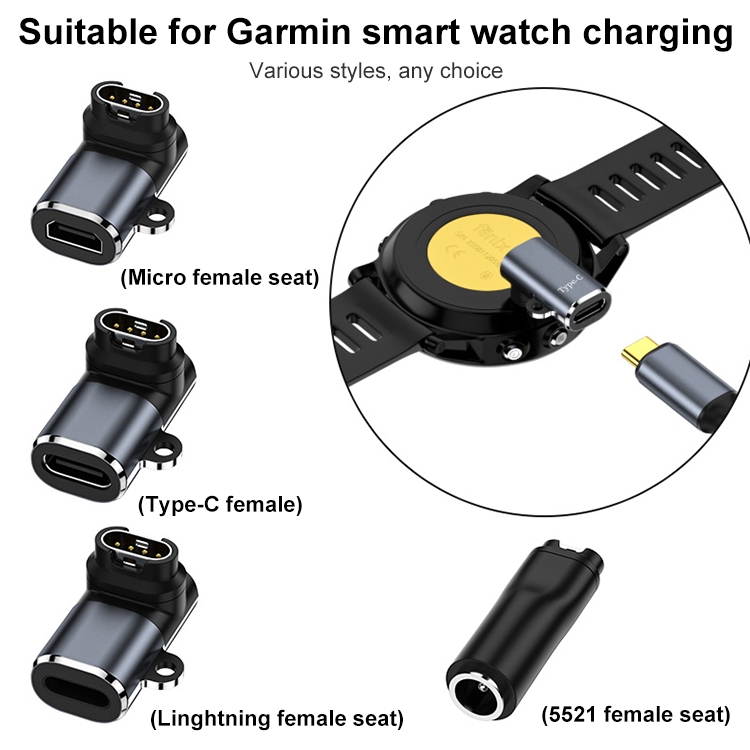 Pour adaptateur de charge pour montre Garmin, interface : micro USB droit.